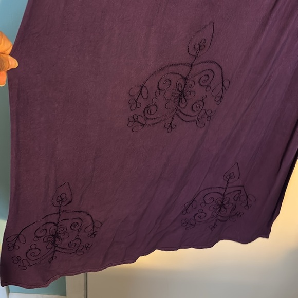 Purple embroidered maxi Sleeveless Dress large - Picture 8 of 9